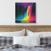 Magische cascade, boeiende sereniteit canvas afdruk (Insitu (Slaapkamer))