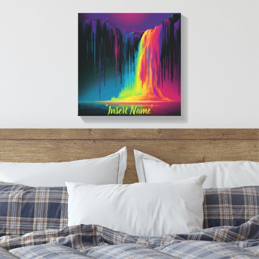 Magische cascade, boeiende sereniteit canvas afdruk (Insitu (Slaapkamer))