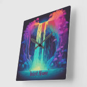 Magische cascade, boeiende sereniteit vierkante klok (Hoek)