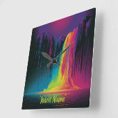 Magische cascade, boeiende sereniteit vierkante klok (Hoek)