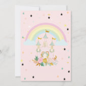 Magische Castle Floral Rainbow Birthday Kaart (Achterkant)