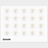 Magische Castle Floral Rainbow Birthday Ronde Sticker (Vel)