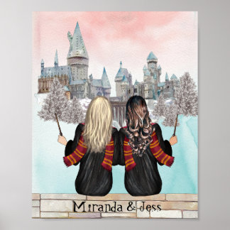 Magische Castle Wizard Portret, wizards afdrukken Poster