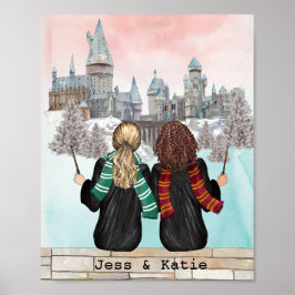 Magische Castle Wizard Portret, wizards afdrukken Poster