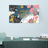 Magische caticorn verjaardagsbanner spandoek (Beurs)