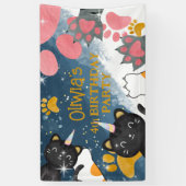 Magische caticorn verjaardagsbanner spandoek (Verticaal)