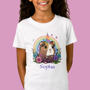 Magische cavia eenhoorn, gepersonaliseerde naam t-shirt