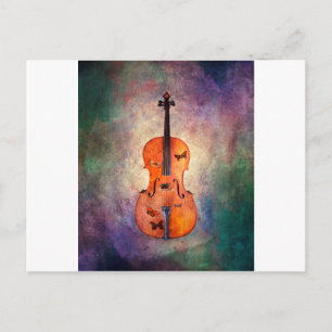 Magische cello met vlinders briefkaart