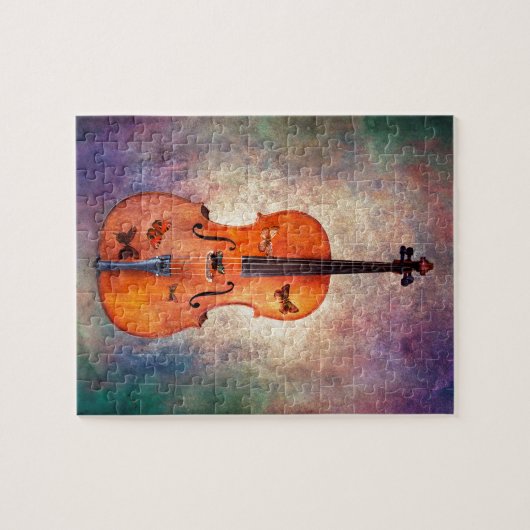 Magische cello met vlinders legpuzzel (Horizontaal)