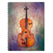 Magische cello met vlinders notitieboek (Voorkant)