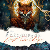 Magische Celtic Fox Moonlit Folk Art Decoupage Tissuepapier