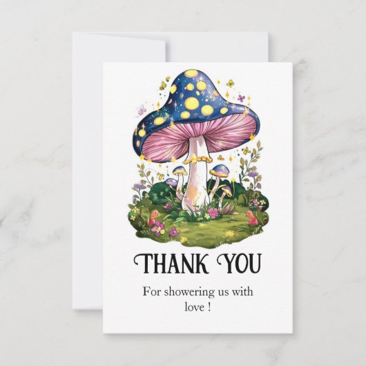 Magische Charming Mushroom Baby shower Bedankkaart (Voorkant)