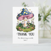 Magische Charming Mushroom Baby shower Bedankkaart (Staand voorkant)