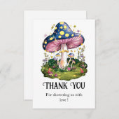 Magische Charming Mushroom Baby shower Bedankkaart (Voorkant / Achterkant)