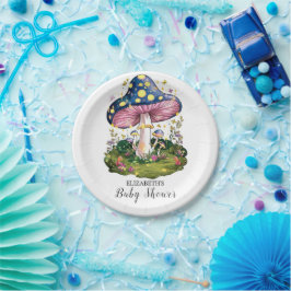 Magische Charming Mushroom Baby shower Papieren Bordje
