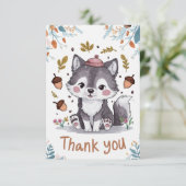 Magische Charming Wolf Bedankkaart (Staand voorkant)