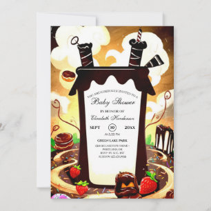 Magische Chocolade Baby shower Kaart