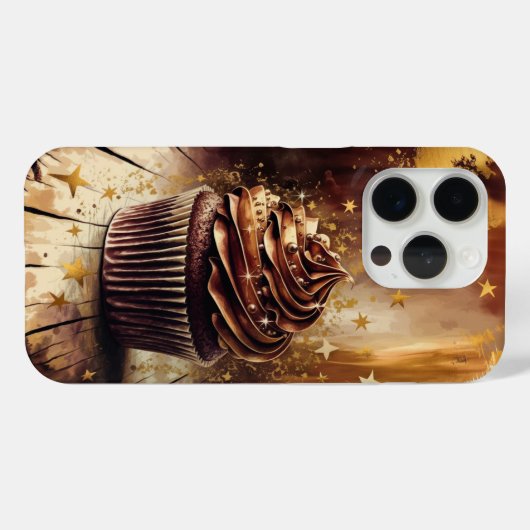 Magische chocolade cupcake met gouden sterren Case-Mate iPhone case (Achterkant (horizontaal))