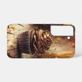 Magische chocolade cupcake met gouden sterren samsung galaxy hoesje (Achterkant horizontaal)