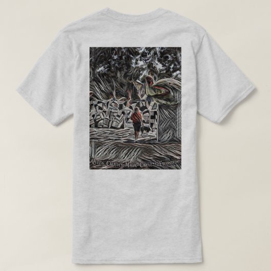 Magische Cirkel T-Shirt van koningin Califia (Design achterkant)