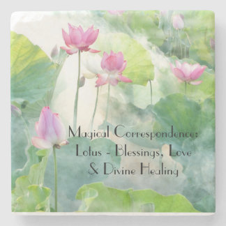 Magische Correspondentiecoster: Lotus Stenen Onderzetter