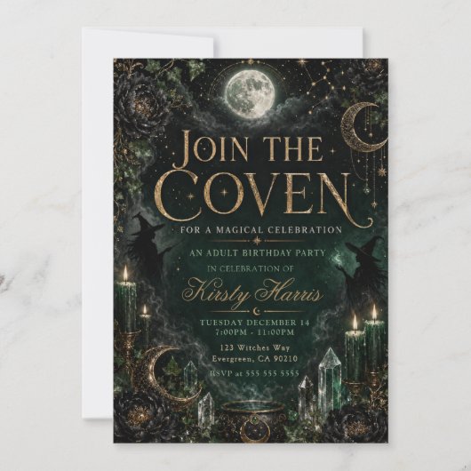 Magische Coven Verjaardagsfeest Kaart (Voorkant)