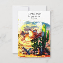 Magische Cowboy Verjaardag voor Kinderen Bedankkaart