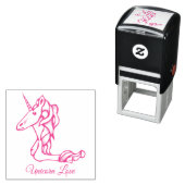 Magische Cute Monogram L Custom Unicorn Love Text Zelfinktende Stempel (In situ)