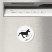 Magische Cute Unicorn Black en White Magnet (Insitu (Vaatwasser))