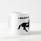 Magische Cute Unicorn die ik in me geloof, zwart-w Koffiemok (Voorkant links)