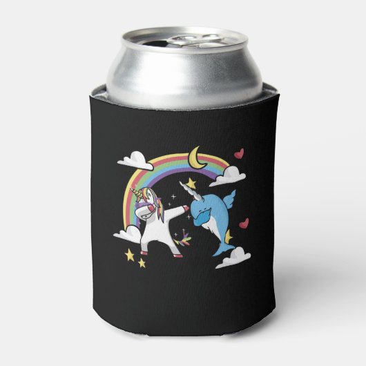 Magische Dabbing Narwhal Unicorn Blikjeskoeler (Blikje Voorkant)