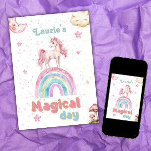 Magische Dag Eenhoorn Pastel Regenboog Confetti Me Kaart