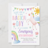Magische Dag Eenhoorn Verjaardag Uitnodigen Kaart (Voorkant)