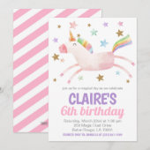 Magische Dag Eenhoorn Verjaardag Uitnodigen Kaart (Voorkant / Achterkant)