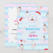 Magische dag Eenhoorn verjaardag uitnodiging (Voorkant / Achterkant)