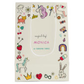 Magische dag katten konijnen eenhoorns kinderen ve medium cadeauzakje (Achterkant)