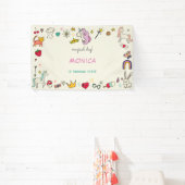 Magische dag katten konijnen eenhoorns kinderen ve spandoek (Insitu)