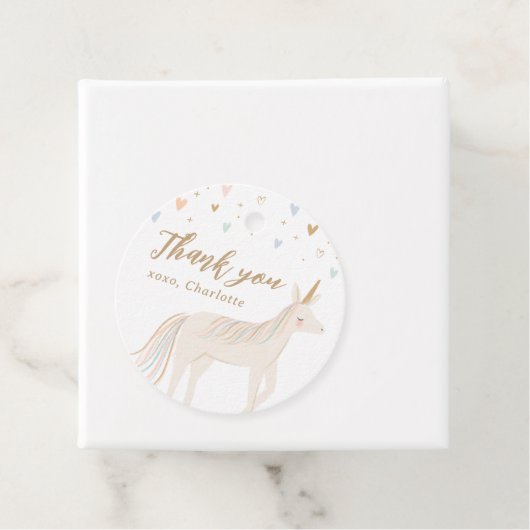 Magische dag pastel eenhoorn verjaardag bedankjes labels (In situ)