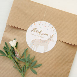 Magische dag pastel eenhoorn verjaardag ronde sticker