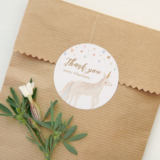 Magische dag pastel eenhoorn verjaardag ronde sticker