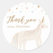 Magische dag pastel eenhoorn verjaardag ronde sticker (Voorkant)