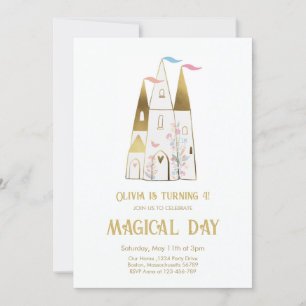 Magische Dag Prinsessen Kasteel Meisje Verjaardag Kaart