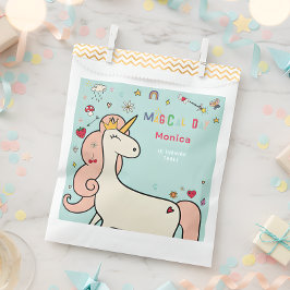 Magische dag schattige cartoon eenhoorn kids birth bedankzakje