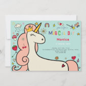 Magische dag schattige cartoon eenhoorn kids birth kaart (Voorkant)