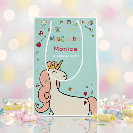Magische dag schattige cartoon eenhoorn kids birth medium cadeauzakje
