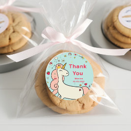 Magische dag schattige cartoon eenhoorn kids birth ronde sticker