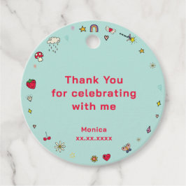 Magische dag schattige cartoon eenhoorn kinder dan bedankjes labels