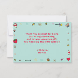 Magische dag schattige cartoon eenhoorn kinderverj bedankkaart