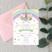 Magische Dag Unicorn en Rainbows Birthday Kaart