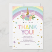 Magische Dag Unicorn en Rainbows Birthday Party Bedankkaart (Voorkant)